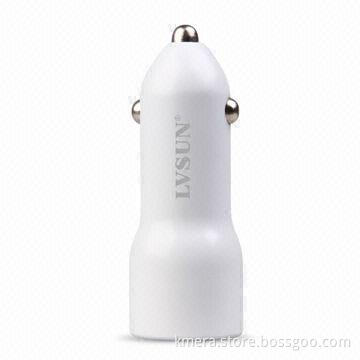 Mini Dual USB Port Car Charger/Adapter in 5V/2A, Portable Travel Charger for All USB 5V Devices